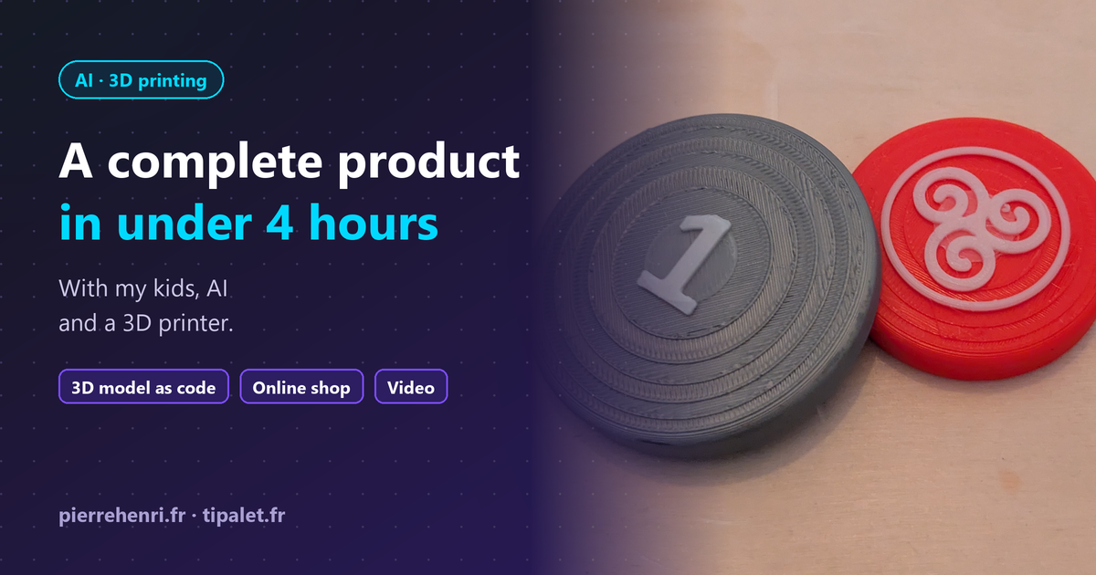 A complete product in under 4 hours, with my kids, AI and a 3D printer