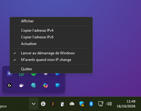 Le menu